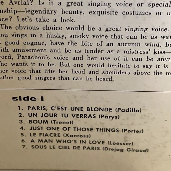 Patachou Paris C'est Une Blonde (Vinyl, 1956) Audio Fidelity AFLP 1814 VG+ LP - Picture 4 of 9